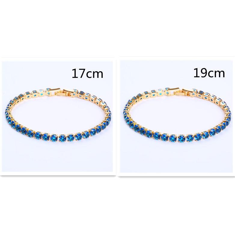 Cubic Zirconia Tennis Bracelet | Daily Wear Navy Blue 17cm and 19cm