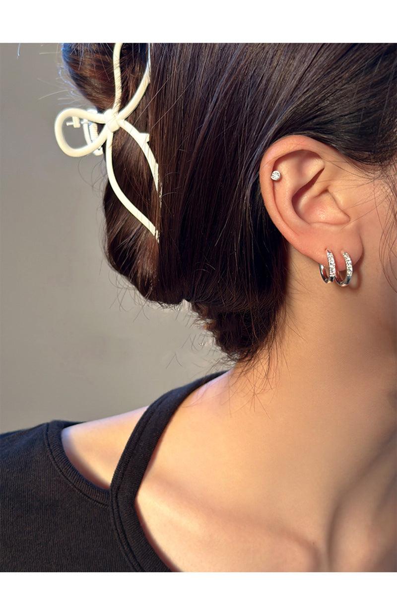 Geometric Rhinestone Zircon Ear Clip Simple Jewelry