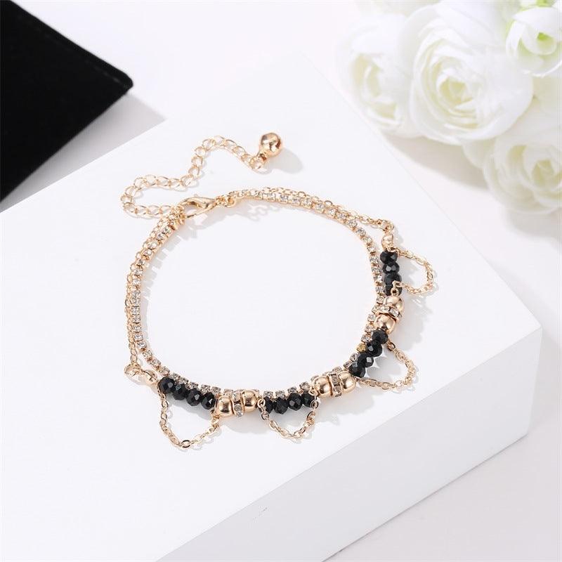 Beaded Diamond Tassel Bracelet | Fashion Jewelry