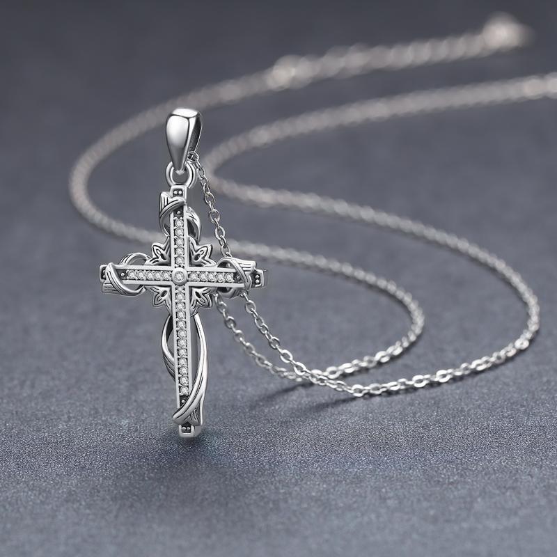925 Sterling Silver - Cross Pendant Necklace
