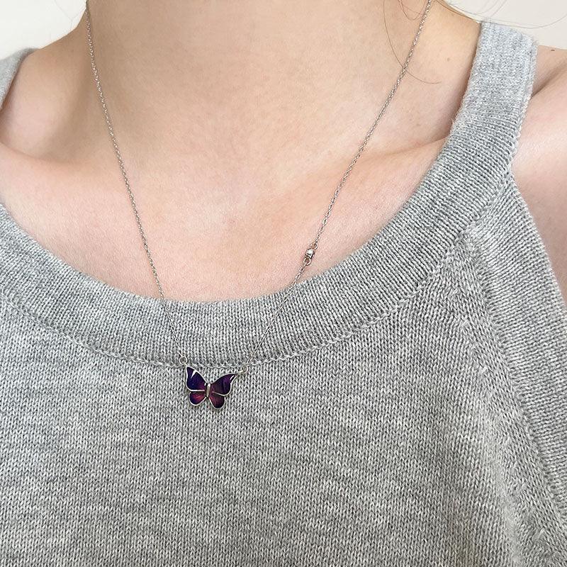 S925 Silver Butterfly Necklace | Daily Wear Jewelry