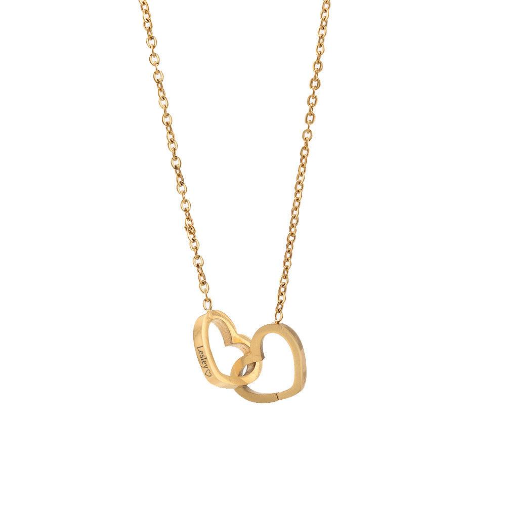 Double Heart Forever Necklace - Fashion Jewelry Gold