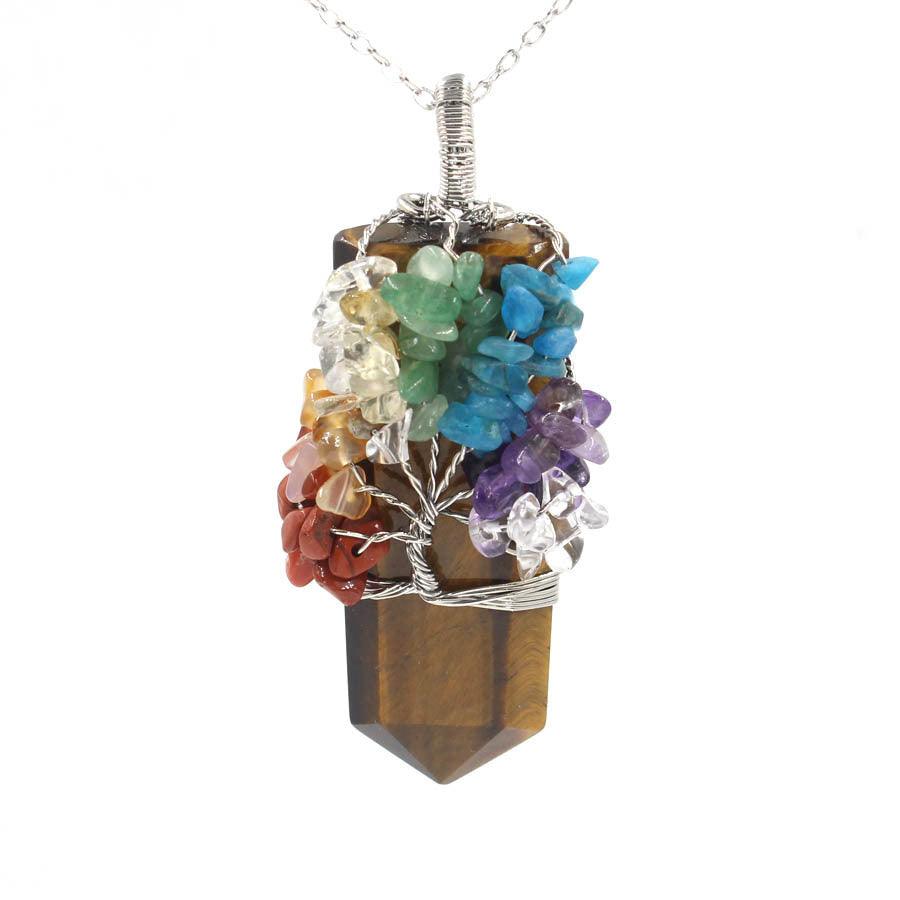 Tree Of Life Winding Pendant Necklace | Beach Jewelry Tigers Eye