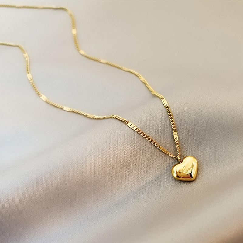 Vintage Simple Love Heart Pendant Necklace | Fashion Jewelry