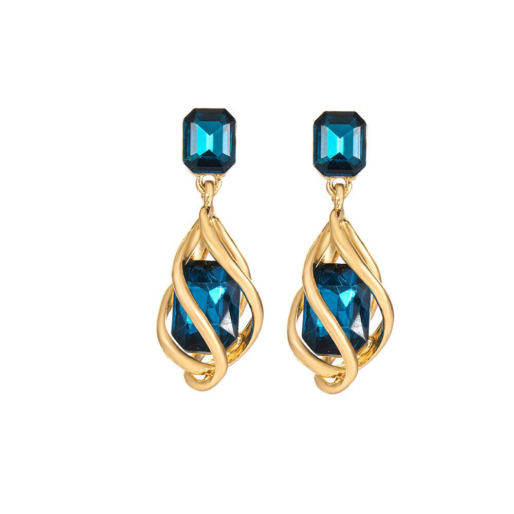 Retro Creative Emerald Stud Earrings