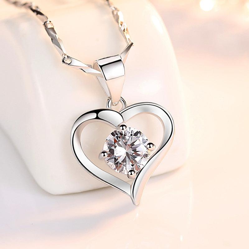 S999 Sterling Silver Heart-Shaped Pendant