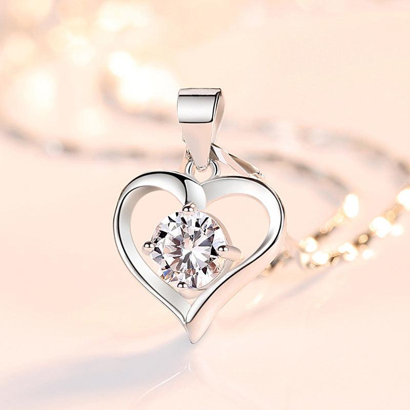 S999 Sterling Silver Heart-Shaped Pendant