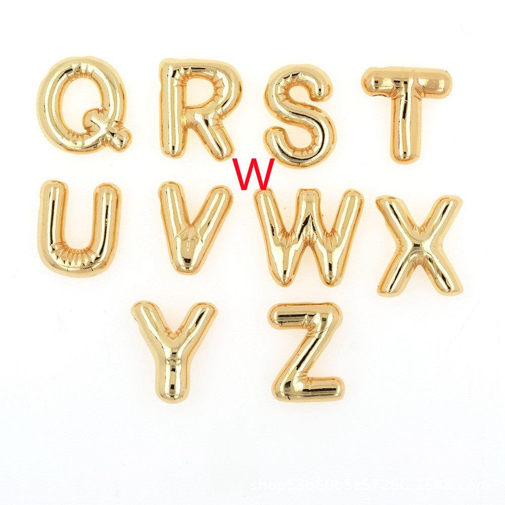 Glossy Letters Pendant Necklace | Fashion Wear W Gold