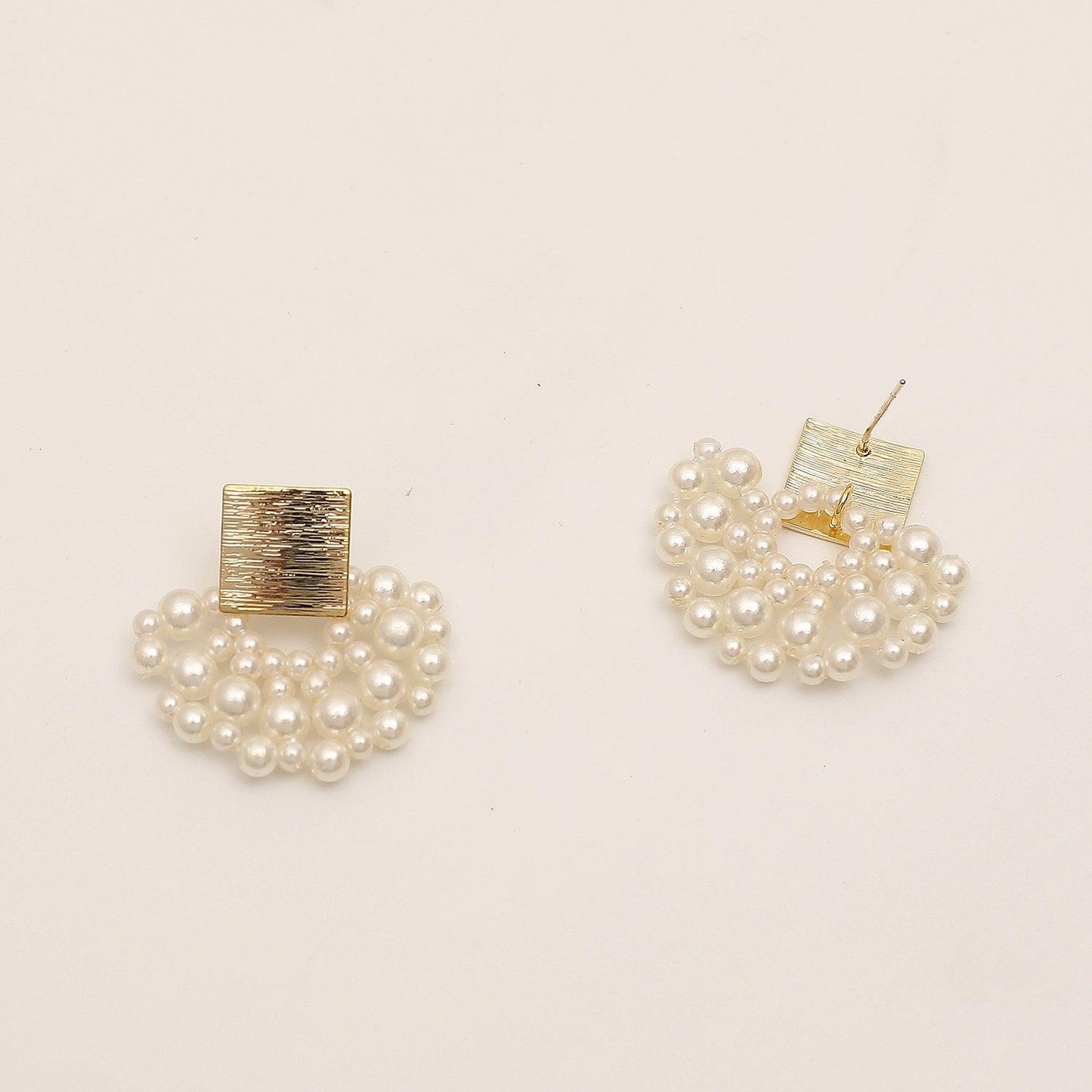 Handmade Pearl Woven Scalloped Pearl Stud | Party Wear