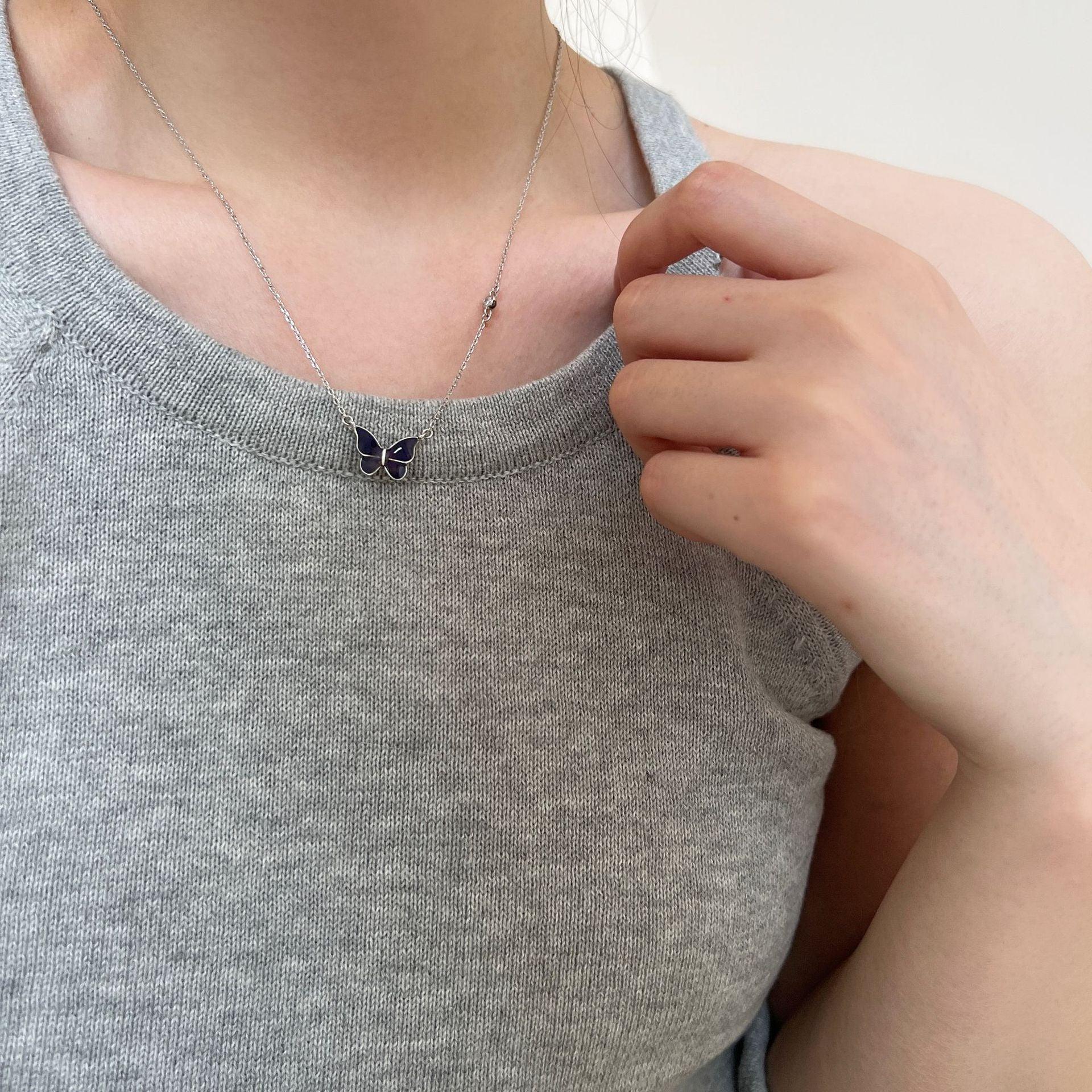 S925 Silver Butterfly Necklace | Daily Wear Jewelry