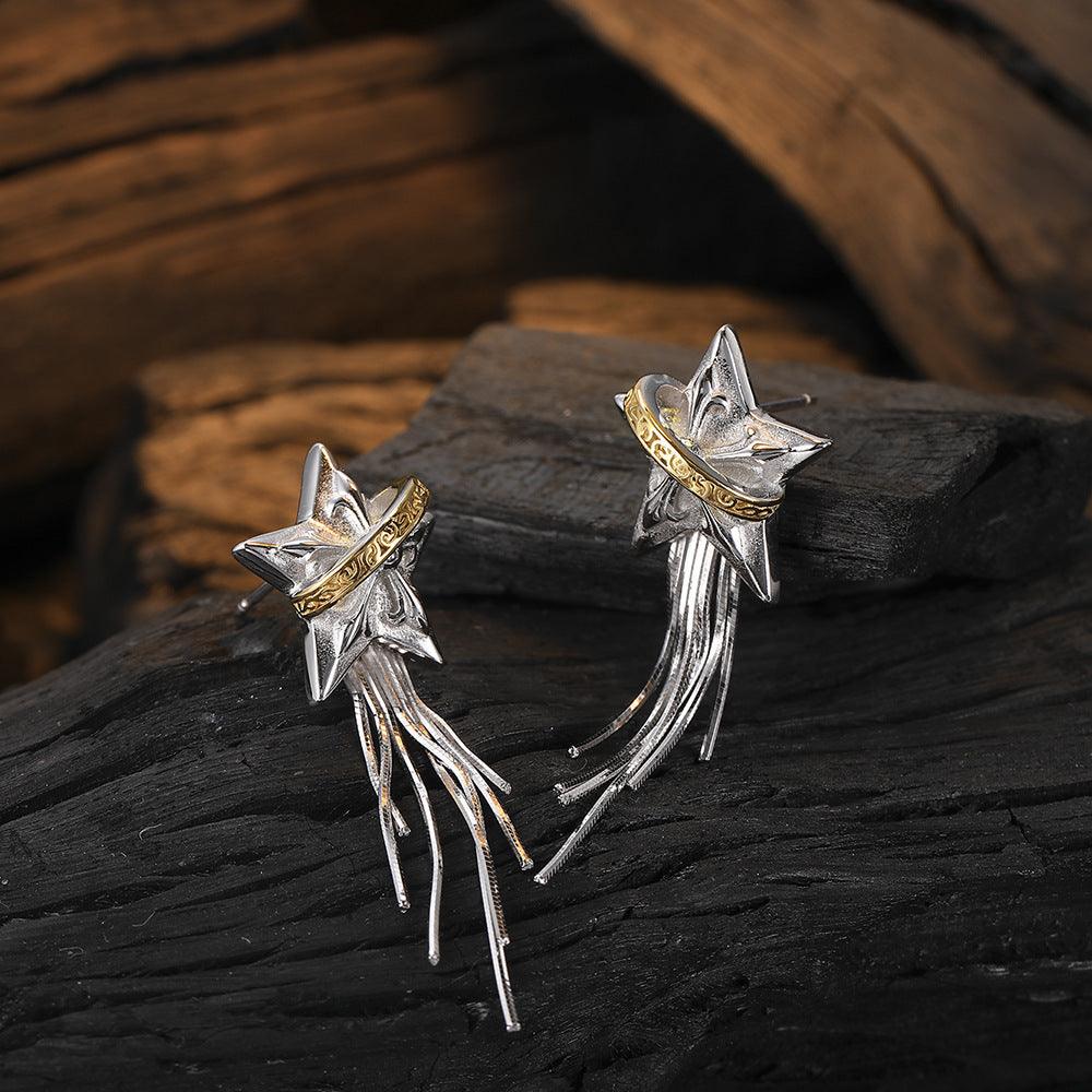 925 Sterling Silver Design Tassel Niche Earrings