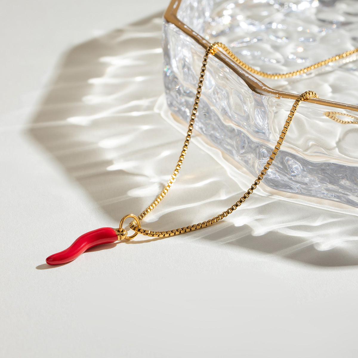 BoldlyBeautiful - 18K Gold Red Chili Pendant | 2025 - BoldlyBeautiful