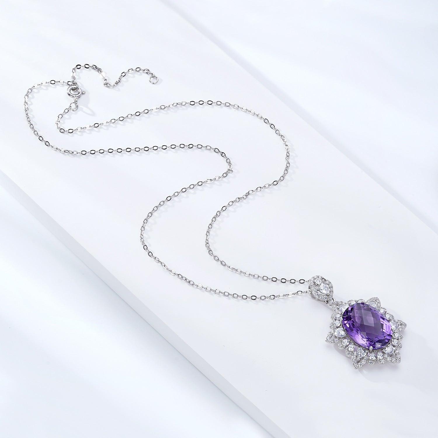 Amethyst Necklace for Women in 925 Sterling Silver