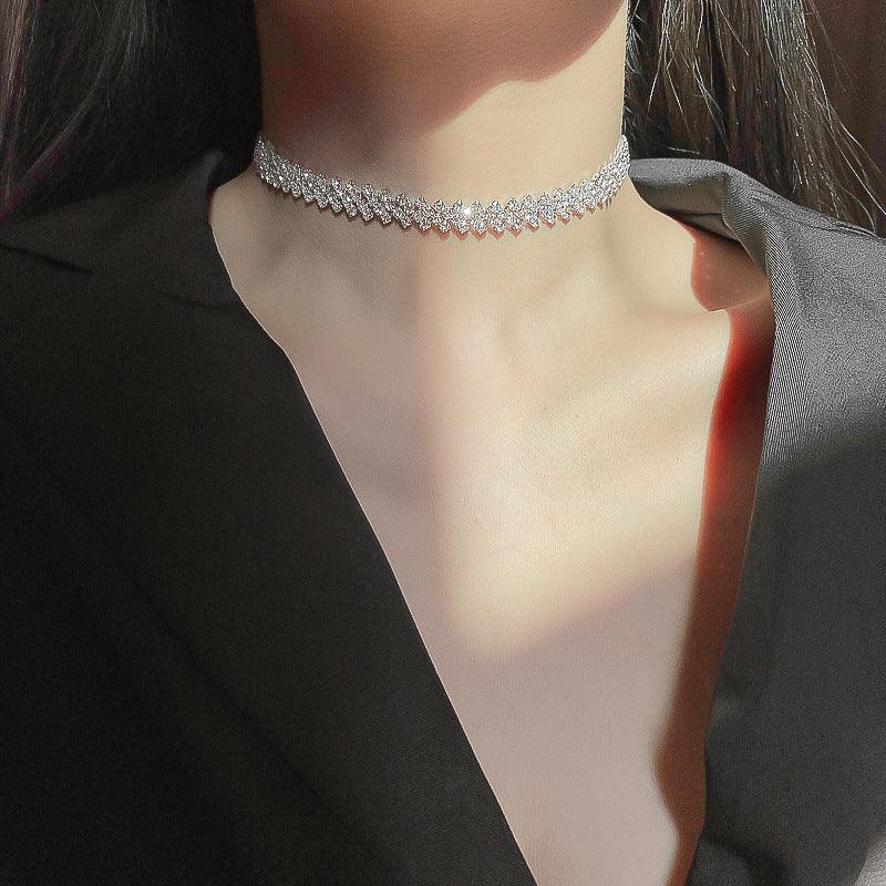 Full Rhinestone Necklace Clavicle Chain Fashion Jewelry
