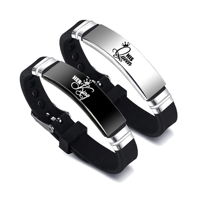 Silver Her King His Queen Couple Bracelets | Fashion Collection 3
