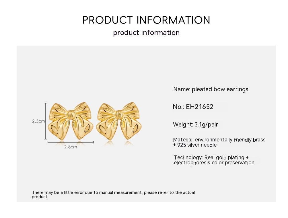 Bow Earrings Copper Plating | Daily Wear