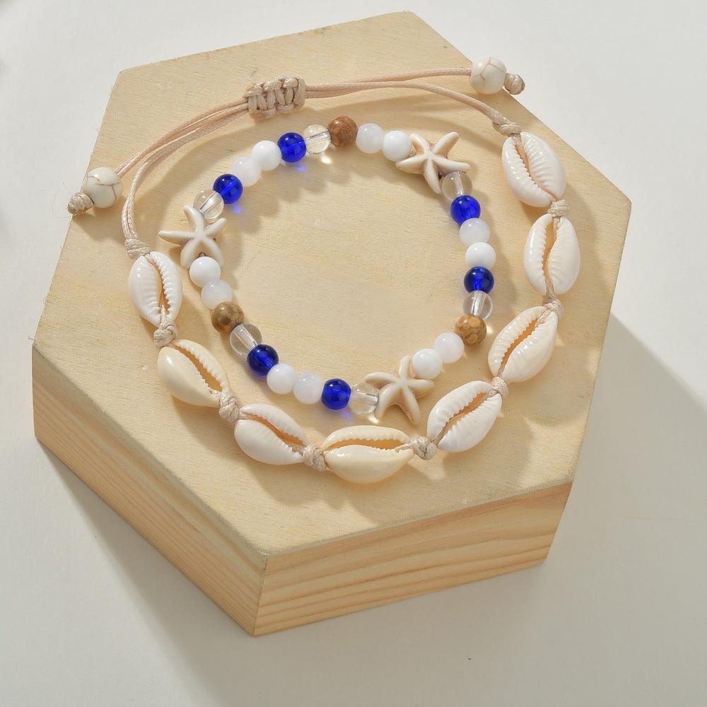 Turquoise Multi-Piece Shell Anklet | Beach Wear