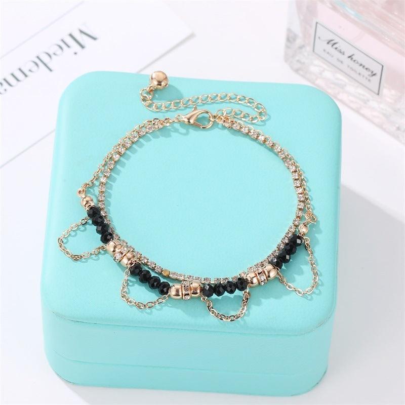 Beaded Diamond Tassel Bracelet | Fashion Jewelry