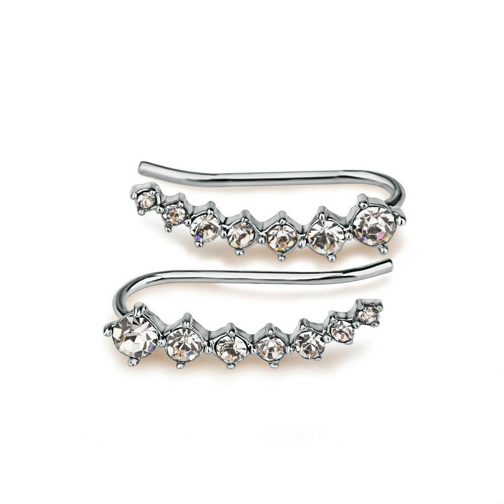 Zircon Ear Hanging Jewelry - Daily Wear Platinum White Diamond