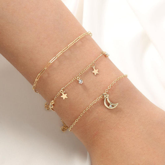 Elegant Star Moon Tassel Bracelet | Beach Collection