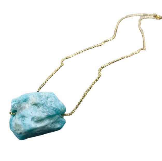Natural Crystal Stone Pendant Necklace Irregular Jewelry