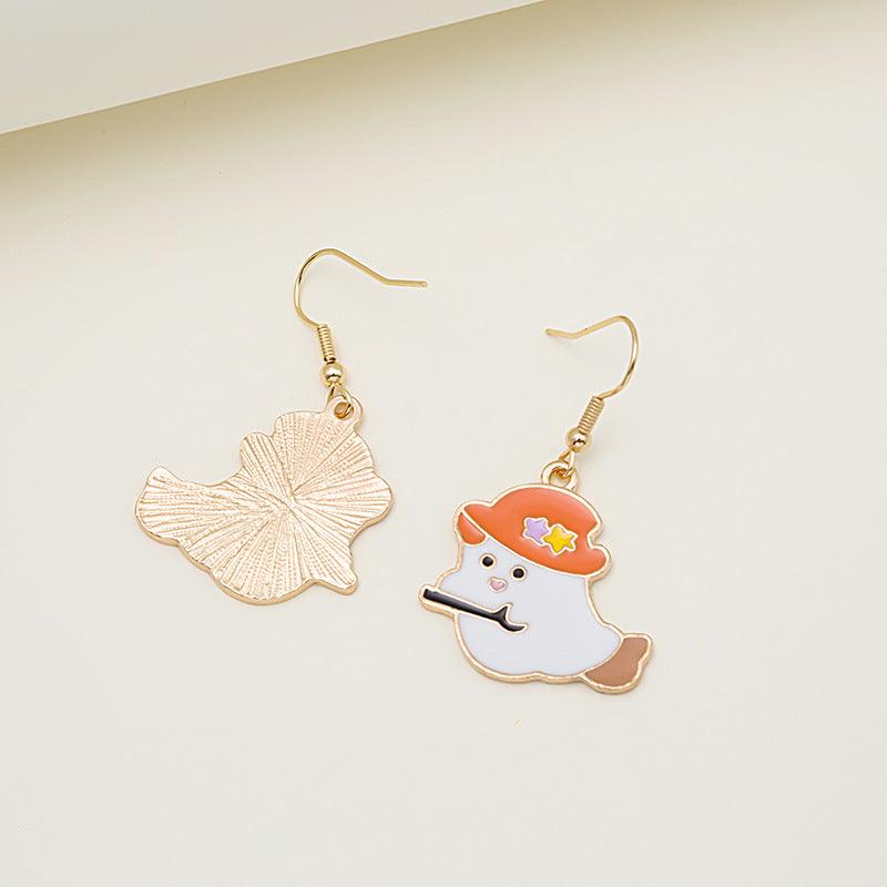 Cute Pumpkin Spooky Oil Drip Alloy Earrings