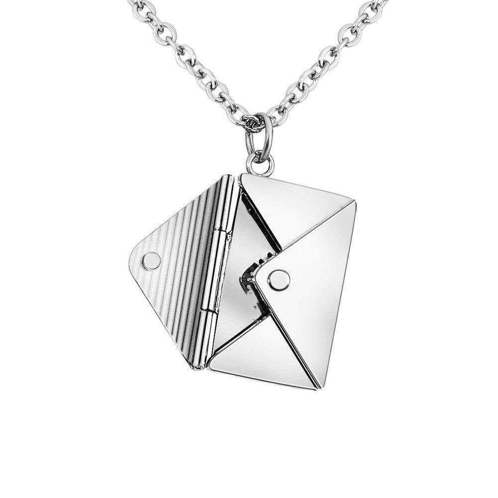 Envelope Necklace For Women - Trendy Jewelry Wear Silver