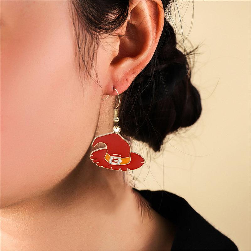 Cute Pumpkin Spooky Oil Drip Alloy Earrings