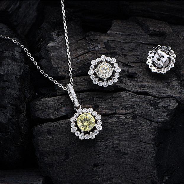 Elegant Demi fine Diamond Set | Daily Wear Yellow Set