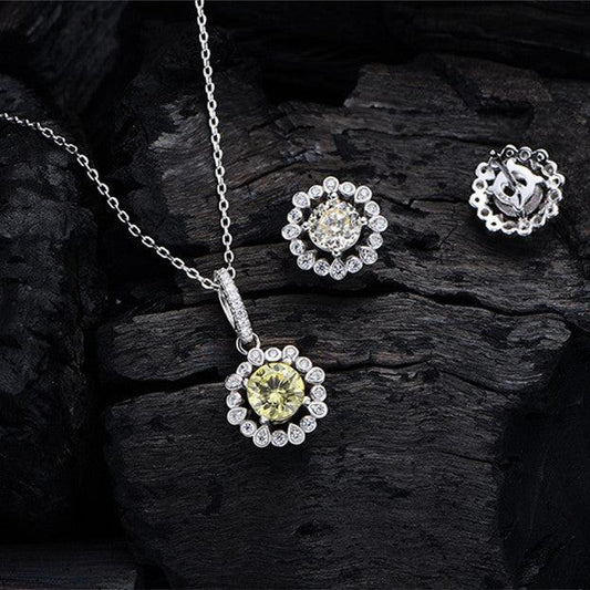 Elegant Demi fine Diamond Set | Daily Wear Yellow Set