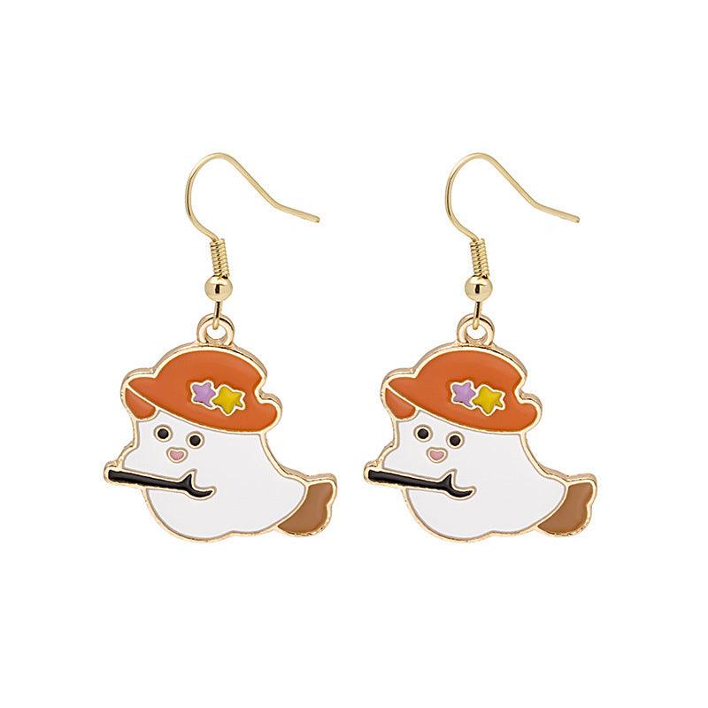 Cute Pumpkin Spooky Oil Drip Alloy Earrings 6