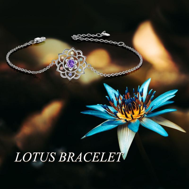 Sterling Silver Yoga Lotus Pendant Bracelet | Daily Wear