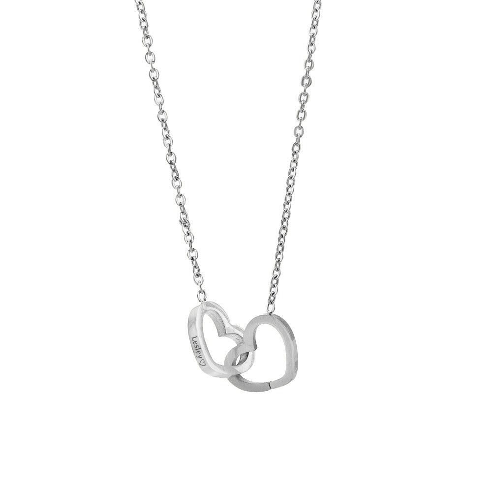 Double Heart Forever Necklace - Fashion Jewelry Silver