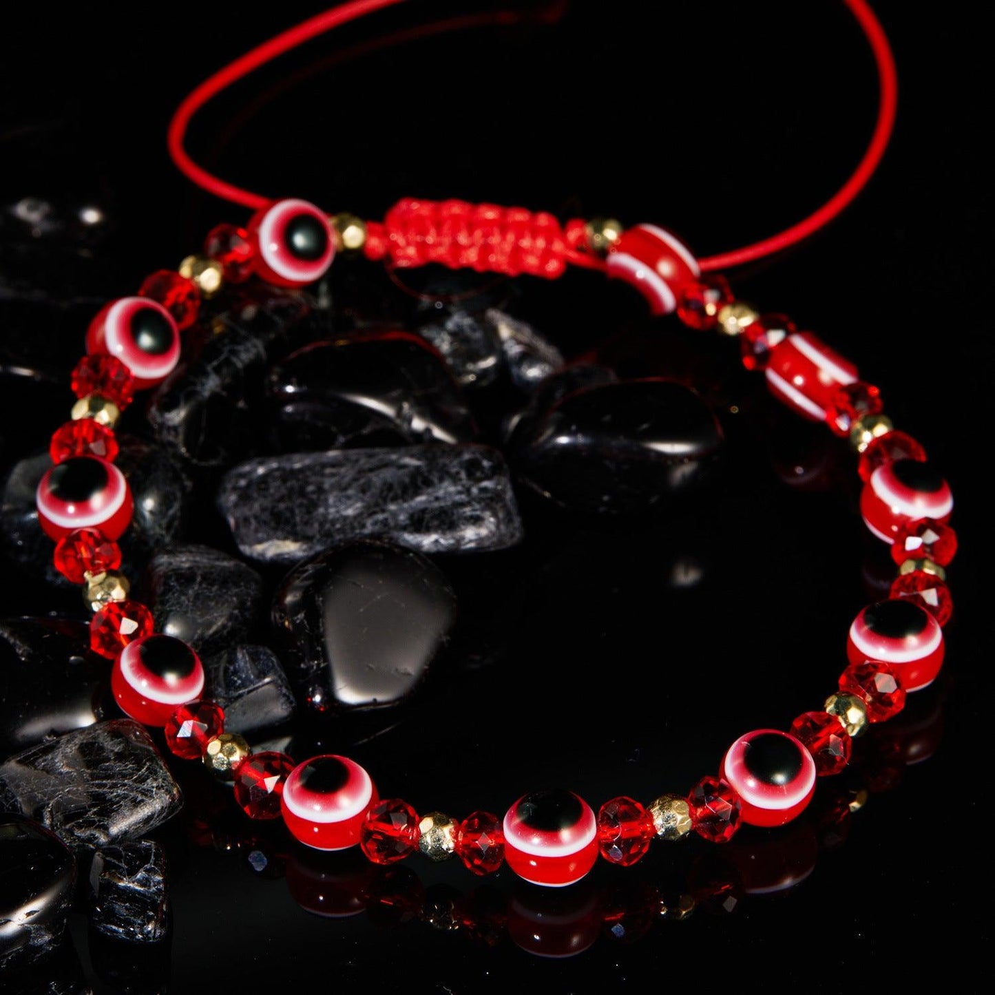 Eye Crystal Bead Pull Adjustable Bracelet | Fashion Jewelry