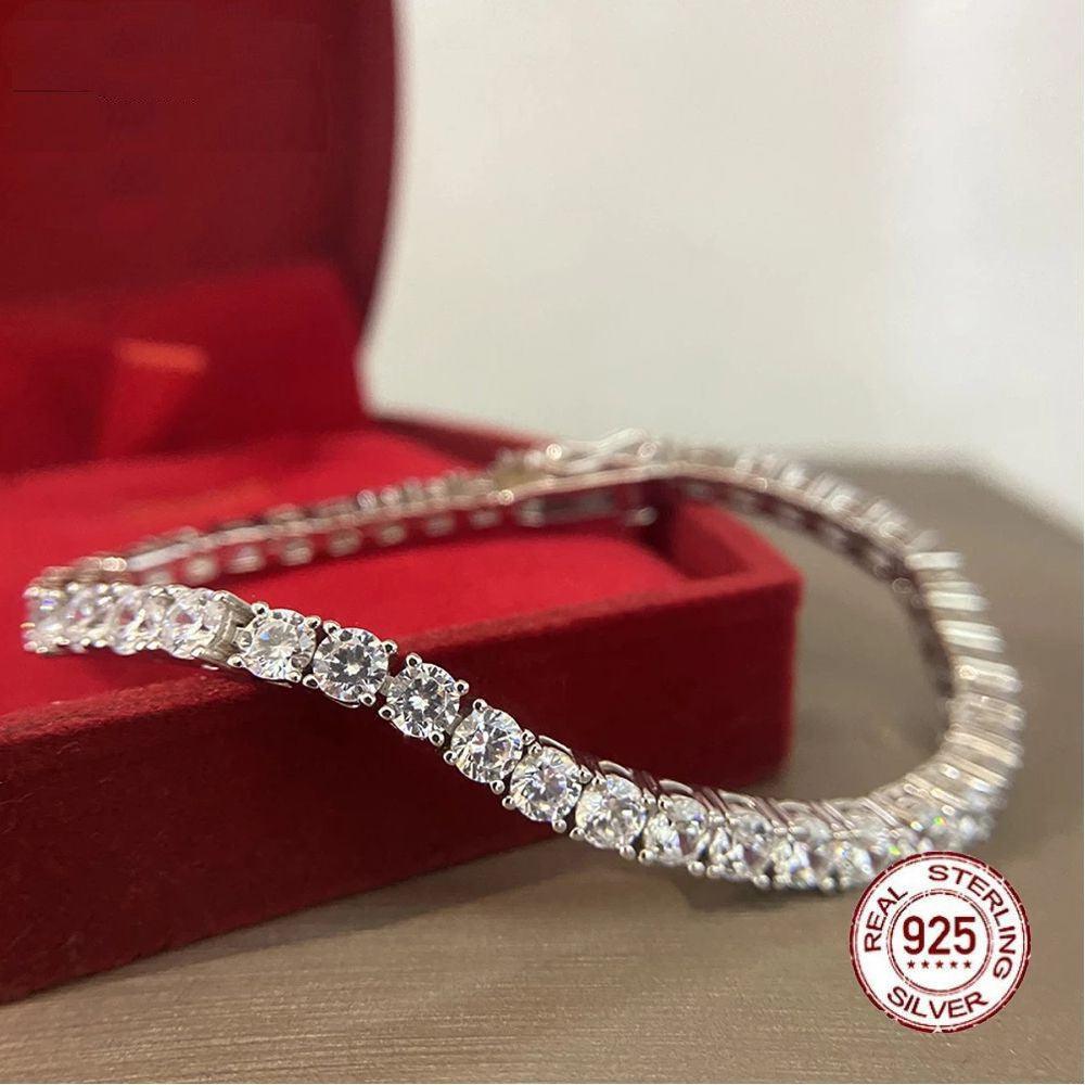 Tennis Chain Bracelet in S925 Sterling Silver | Daily Wear