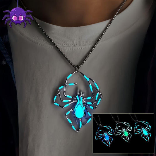 Luminous Spider Necklace - Vintage Glowing Jewelry