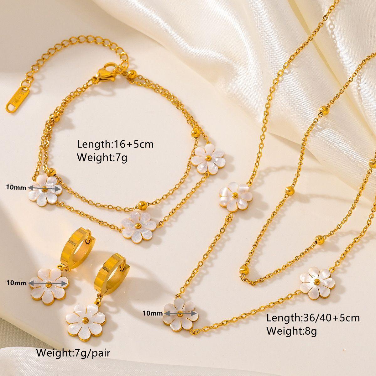 Flower Daisy Double Layering Jewelry Set | Daily Wear