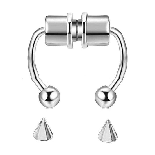 Hip Hoop Magnetic Nose Piercing Jewelry | Party Wear Silver