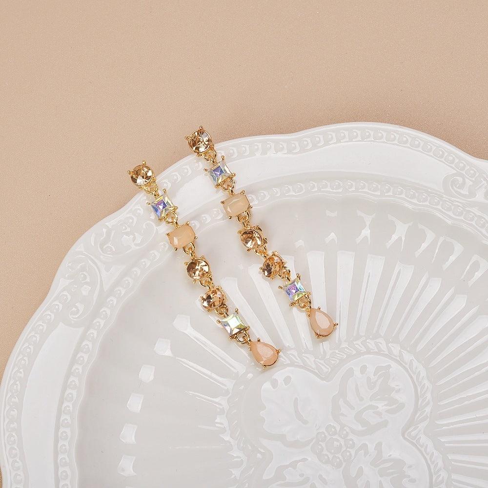 Multicolor Crystal Tassel Long Earrings | Daily Wear