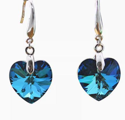 Love Earrings in Pure Silver| Daily Wear Blue