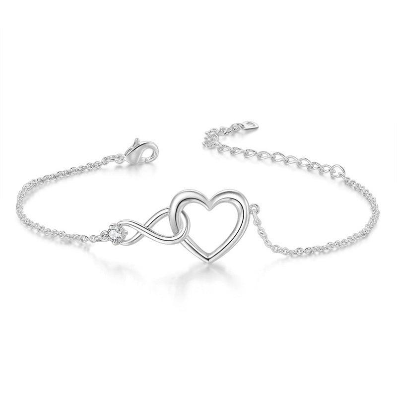 Elegant Korean Heart-shape Bracelet | Daily Wear Silver
