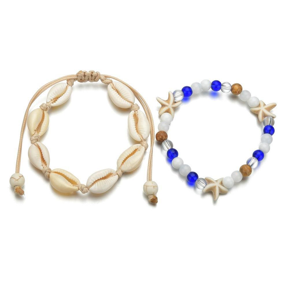 Turquoise Multi-Piece Shell Anklet | Beach Wear