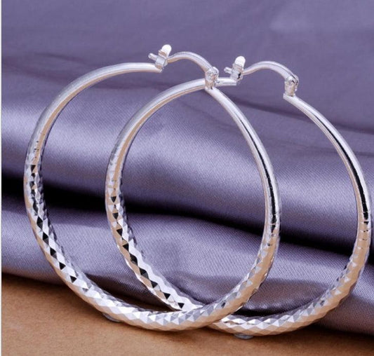 925 Silver Exaggerated Large Hoop Earrings