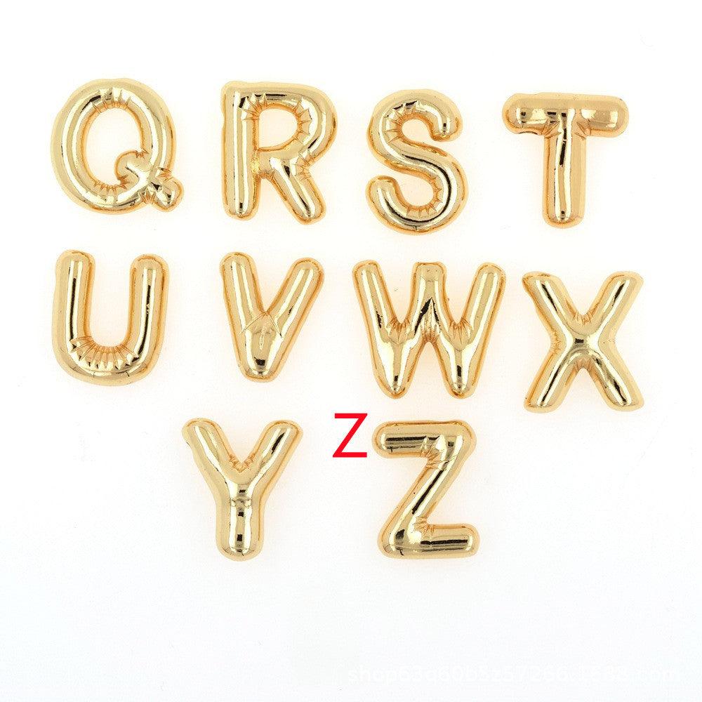 Glossy Letters Pendant Necklace | Fashion Wear Z Gold