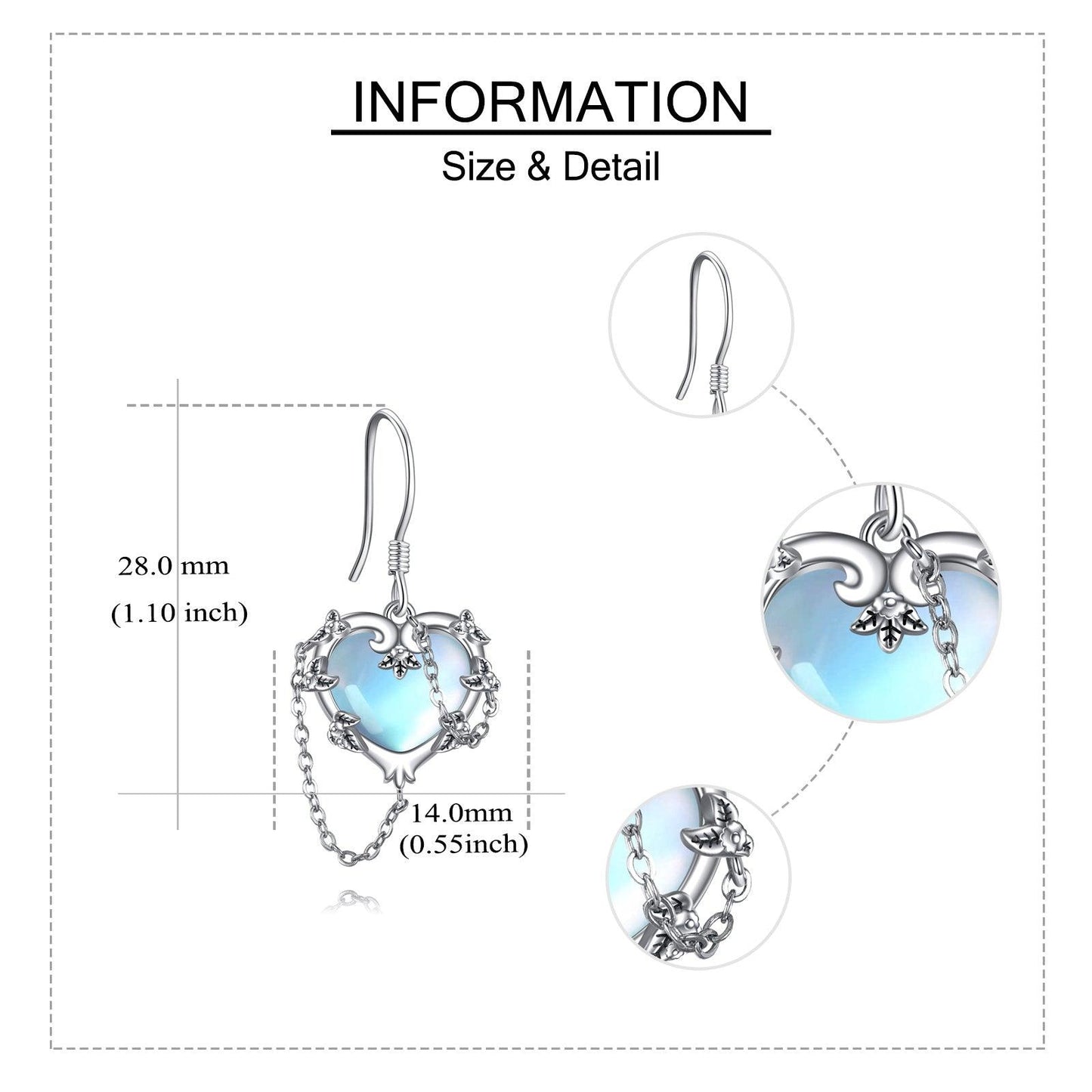 Witches Heart Moonstone Earrings | Daily Wear