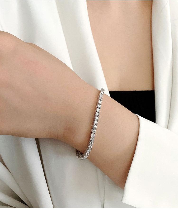 S925 Sterling Silver Moissanite Tennis Bracelet | Daily Wear