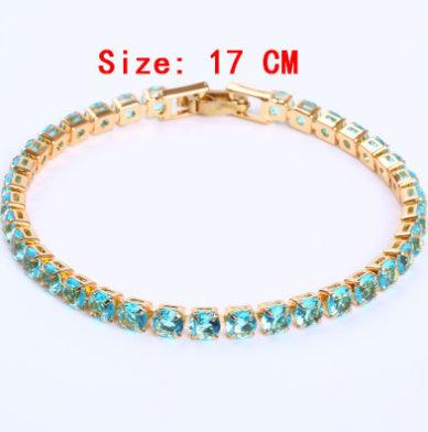 Cubic Zirconia Tennis Bracelet | Daily Wear Green 17cm