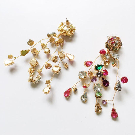 Colorful Crystal Earrings | Party Wear