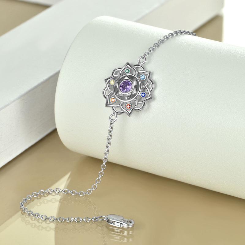 Sterling Silver Yoga Lotus Pendant Bracelet | Daily Wear