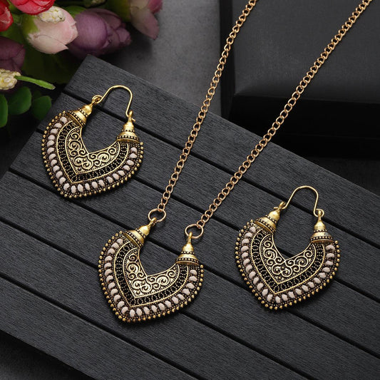 Colored Rope - Earrings Necklace Two-Piece Set